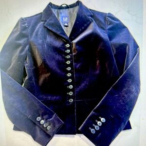 Vintage Y2K, gap velvet, blazer jacket, black, size 14